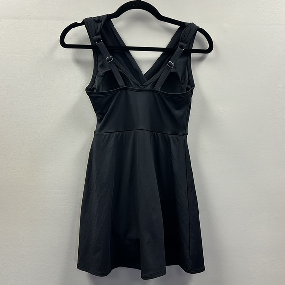 Lands’ End Women’s Black One Piece Wrap Style Swim Dress Adjustable Straps Sz 4 - Picture 3 of 8